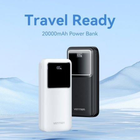 Powerbank 20000mah vention fhlw0/ 22.5w/ blanca - Imagen 2