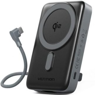 Powerbank 10000mah vention fkhh0/ 35w/ wireless/ gris/ incluye cable usb tipo-c