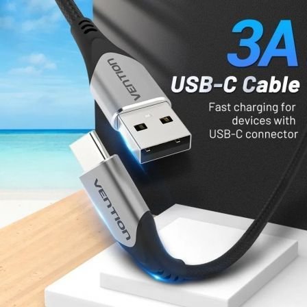 Cable usb 2.0 tipo-c vention codhi/ usb tipo-c macho - usb macho/ 480mbps/ 3m/ gris - Imagen 3