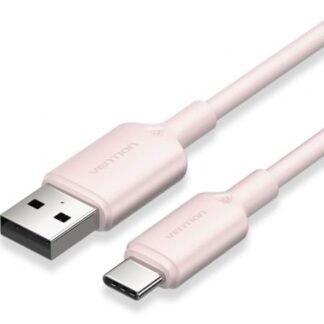 Cable usb 2.0 tipo-c vention ctqph/ usb tipo-c macho - usb macho/ hasta 60w/ 480mbps/ 2m/ rosa