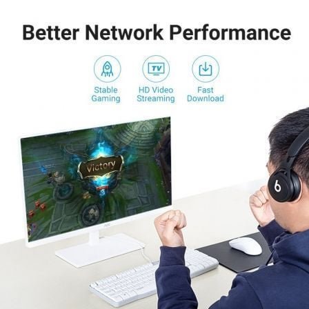 Cable de red rj45 utp vention ibibj cat.6a/ 5m/ negro - Imagen 3