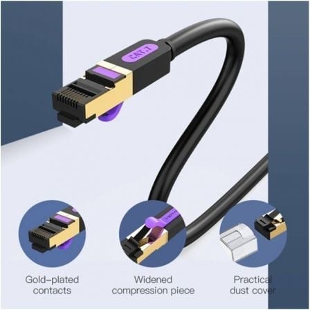 Cable de red rj45 sftp vention icdbn cat.7/ 15m/ negro - Imagen 4