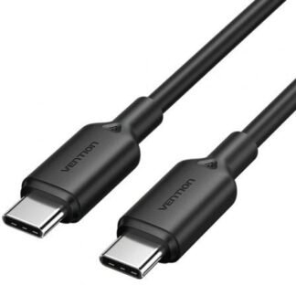 Cable usb 2.0 tipo-c 3a vention trcbf/ usb tipo-c macho - usb tipo-c macho/ hasta 60w/ 480mbps/ 1m/ negro