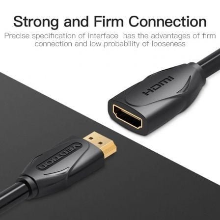 Cable alargador hdmi vention vaa-b06-b100/ hdmi macho - hdmi hembra/ 1m/ negro - Imagen 2