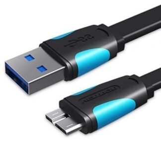 Cable usb 3.0 vention vas-a12-b100/ microusb macho - usb macho/ hasta 10w/ 5gbps/ 1m/ azul y negro