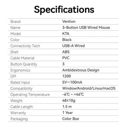 Ratón vention ktabg/ hasta 1200 dpi - Imagen 4