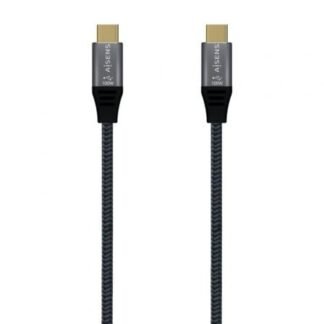 Cable USB 3.2 Tipo-C Aisens A107-0672 20GBPS 100W/ USB Tipo-C Macho - USB Tipo-C Macho/ Hasta 100W/ 20Gbps/ 1.5m/ Gris