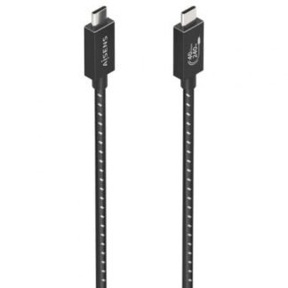 Cable USB 4.0 Tipo-C Aisens A156-0866/ USB Tipo-C Macho - USB Tipo-C Macho/ Hasta 240W/ 40Gbps/ 50cm/ Gris