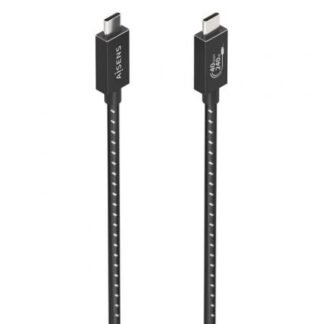 Cable USB 4.0 Tipo-C Aisens A156-0867/ USB Tipo-C Macho - USB Tipo-C Macho/ Hasta 240W/ 40Gbps/ 1m/ Gris