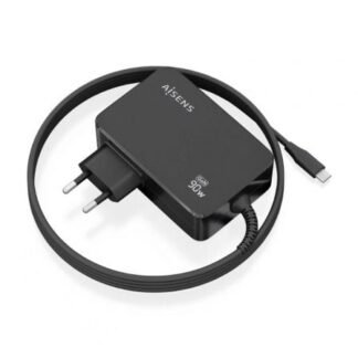 Cargador de Pared GaN Aisens ASCH-1PD90WL034-BK/ 1xUSB Tipo-C + Cable 1.8m/ 90W