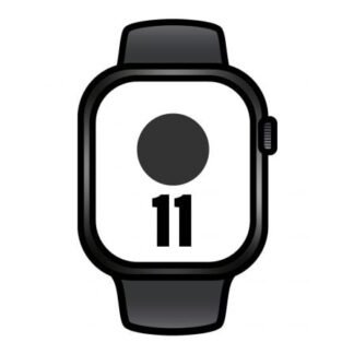Apple watch series 11/ gps/ cellular/ 42mm/ negro azabache/ correa deportiva negra (s/m)