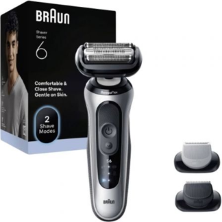 Afeitadora braun series 6 62-s1650s/ con batería/ 2 accesorios