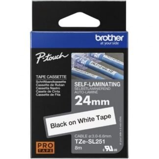 Cinta laminada original rotuladora brother tze-sl251/ blanca