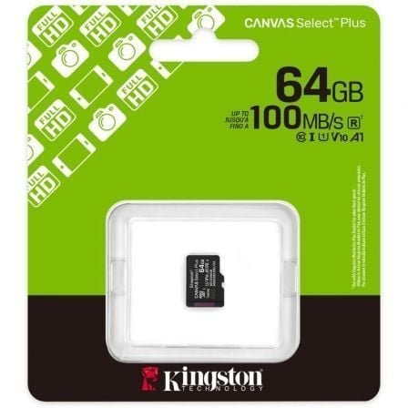 Tarjeta de Memoria Kingston CANVAS Select Plus 64GB microSD XC/ Clase 10/ 100MBs - Imagen 3
