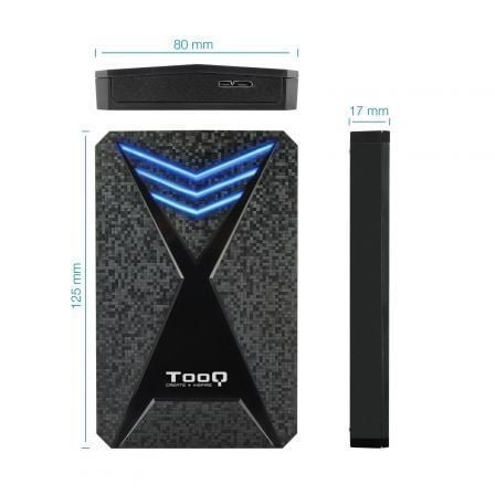 Caja externa gaming para disco duro de 2.5" tooq tqe-2550bl/ usb 3.1/ sin tornillos - Imagen 2