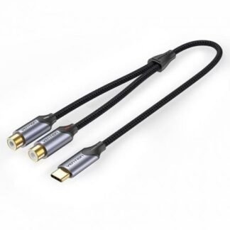 Cable conversor vention bgvhg/ 2x rca hembra - usb tipo-c macho/ 1.5m/ gris