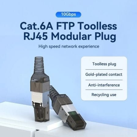Conector rj45 idih0/ cat.6a ftp/ sin herramientas - Imagen 2