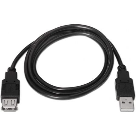 Cable Alargador USB 2.0 Aisens A101-0017/ USB Macho - USB Hembra/ Hasta 2.5W/ 60Mbps/ 3m/ Negro - Imagen 2