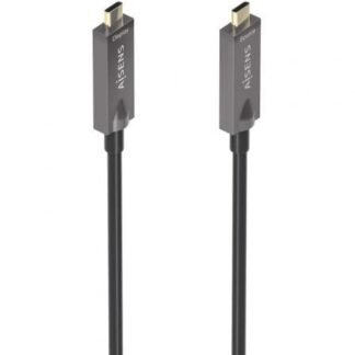 Cable USB 3.1 Tipo-C Aisens AOC A157-0883/ USB Tipo-C Macho - USB Tipo-C Macho/ Hasta 60W/ 10Gbps/ 15m/ Negro