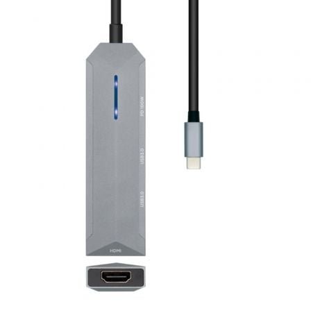 Docking USB Tipo-C Aisens ASUC-4P002-GR/ 1xHDMI 4K/ 2xUSB/ 1xUSB Tipo-C PD/ Gris - Imagen 2