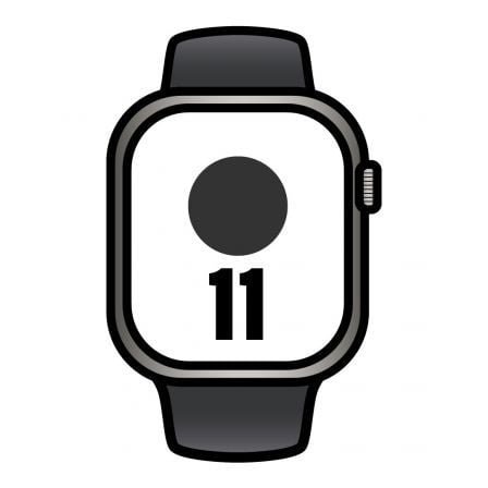 Apple Watch Series 11/ GPS/ Cellular/ 42mm/ Titanio Natural/ Correa Deportiva Negra (M/L)