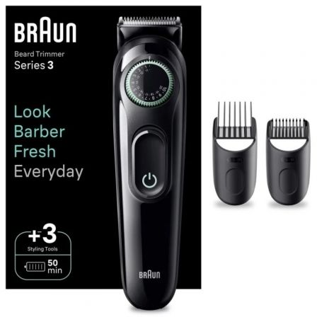 Afeitadora Braun BeardTrimmer Series 3 BT3411/ con Batería/ 2 Accesorios