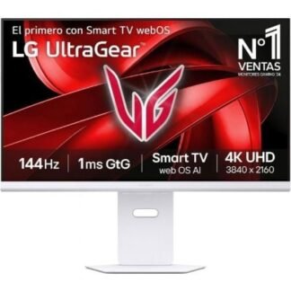 Smart Monitor Gaming LG UltraGear 32G810SA-W 32"/ 4K/ Multimedia/ 1ms/ 144Hz/ IPS/ Regulable en altura/ Smart TV/ Blanco