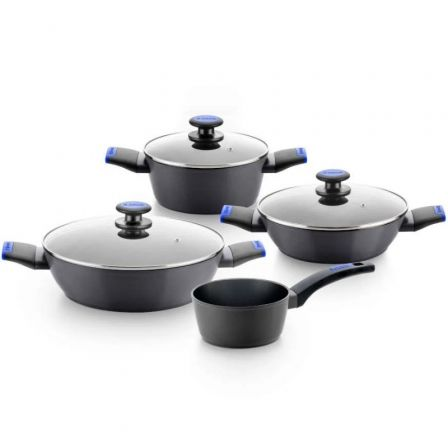 Pack Batería de Cocina Monix Martín Berasategui/ Cazo Ø16cm/ Cacerolas Ø20 - 24 - 28cm/ Aluminio Forjado/ Apta para Inducción