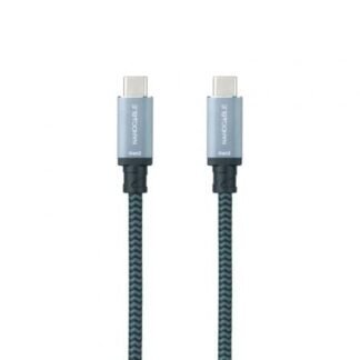 Cable USB 3.1 Tipo-C Nanocable 10.01.4101-L150-COMB/ USB Tipo-C Macho - USB Tipo-C Macho/ Hasta 100W/ 10Gbps/ 1.5m/ Gris y Negro