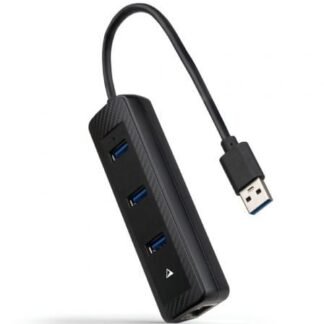 Hub USB 3.0 Nanocable 10.16.4604/ 3xUSB/ 1xRJ45/ Negro
