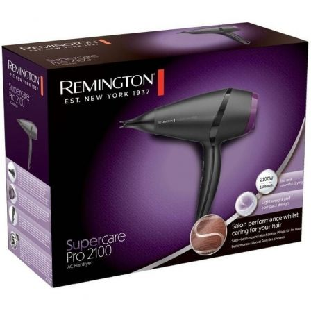 Secador Remington SuperCare Pro 2100 AC7100/ 2100W/ Iónico/ Negro y Lila - Imagen 3
