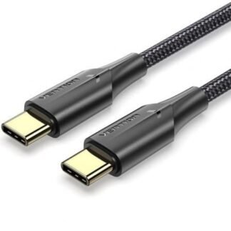 Cable USB 2.0 Tipo-C 3A Vention TAUBI/ USB Tipo-C Macho - USB Tipo-C Macho/ 480Mbps/ 3m/ Negro