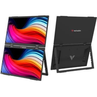 Monitor Portátil Táctil Verbatim Duo Essentials 15.6" + 15.6"/ Full HD/ Multimedia/ Negro