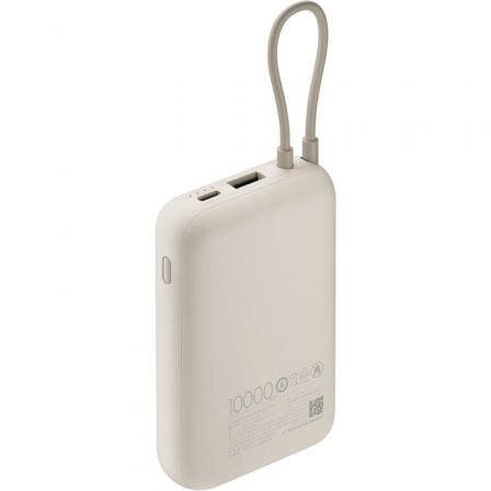 Powerbank 10000mAh Xiaomi Power Bank Integrated Cable/ 22.5W/ Beige/ Incluye Cable USB Tipo-C - Imagen 2