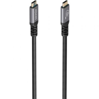 Cable USB 3.2 Tipo-C Aisens A107-0988/ USB Tipo-C Macho - USB Tipo-C Macho/ Hasta 100W/ 20Gbps/ 3m/ Negro