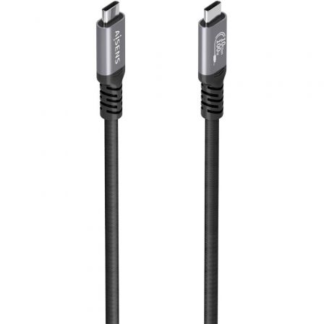 Cable USB 3.2 Tipo-C Aisens A107-0990/ USB Tipo-C Macho - USB Tipo-C Macho/ Hasta 100W/ 10Gbps/ 5m/ Negro