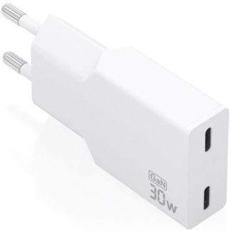 Cargador de Pared GaN Aisens A110-1003/ 2xUSB Tipo-C/ 30W/ Blanco