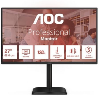 Monitor Profesional AOC Q27E4CV 27"/ QHD/ Multimedia/ Regulable en altura/ Negro