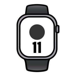 Apple Watch Series 11/ GPS/ Cellular/ 42mm/ Gris Espacial/ Correa Deportiva Negra (S/M)