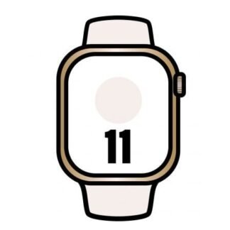 Apple Watch Series 11/ GPS/ Cellular/ 42mm/ Titanio Dorado/ Correa Deportiva Rosa Rubor (S/M)