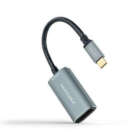 Conversor Nanocable 10.16.4104-G/ USB Tipo-C Macho - DisplayPort Hembra/ 15cm/ Gris - Imagen 3