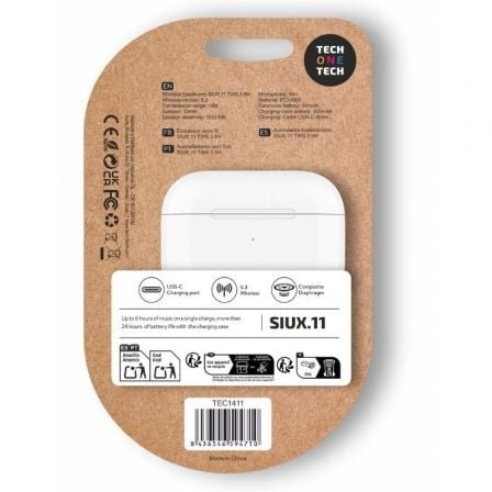 Auriculares Bluetooth Tech One Tech SIUX.11 TEC1411/ con estuche de carga/ Autonomía 6h/ Blancos - Imagen 2