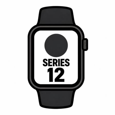 Apple Watch Series 12/ GPS/ Cellular/ 46mm/ Negro/ Correa Deportiva Negra (M/L)