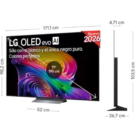 Televisor LG OLED evo AI C6 OLED77C66LB 77"/ Ultra HD 4K/ Smart TV/ WiFi - Imagen 3