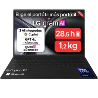Portátil LG Gram 16Z90TL-V.AZ85BN Intel Core Ultra 7-258V/ 32GB/ 512GB SSD/ 16"/ Win11 Pro