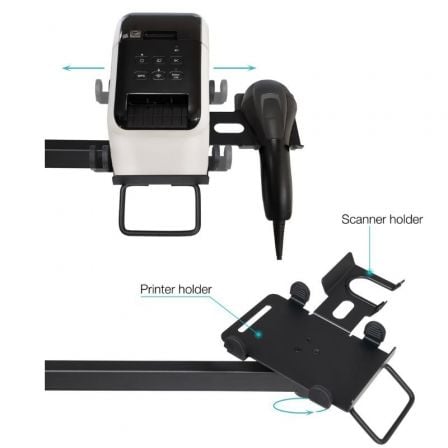 Soporte de Mesa para TPV 2 Monitores TooQ TQPM0003/ Giratorio/ Inclinable/ Rotatorio/ hasta 9kg - Imagen 3