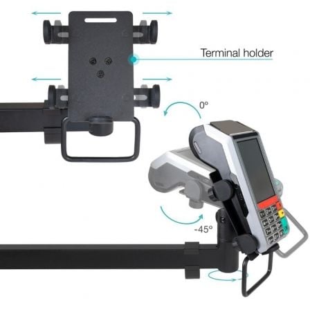 Soporte de Mesa para TPV 2 Monitores TooQ TQPM0003/ Giratorio/ Inclinable/ Rotatorio/ hasta 9kg - Imagen 4