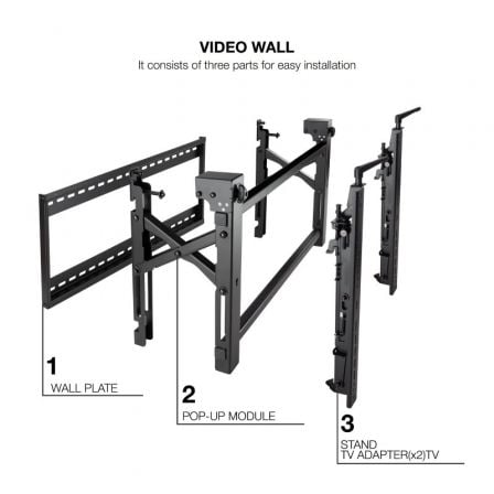 Soporte de Pared para Videowall Inclinable Tooq TQVW4570T para TV de 45-70"/ hasta 70kg - Imagen 2