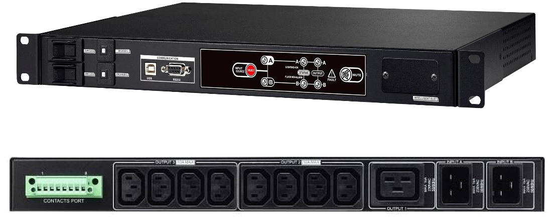 Switch de Transferencia Automática · 16 A · Rack 19" 1U · Lapara
