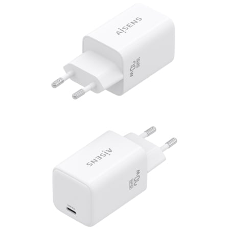 Cargador de Pared GaN Aisens ASCH-70W1P088-W/ 1xUSB Tipo-C/ 70W/ Blanco - Imagen 2